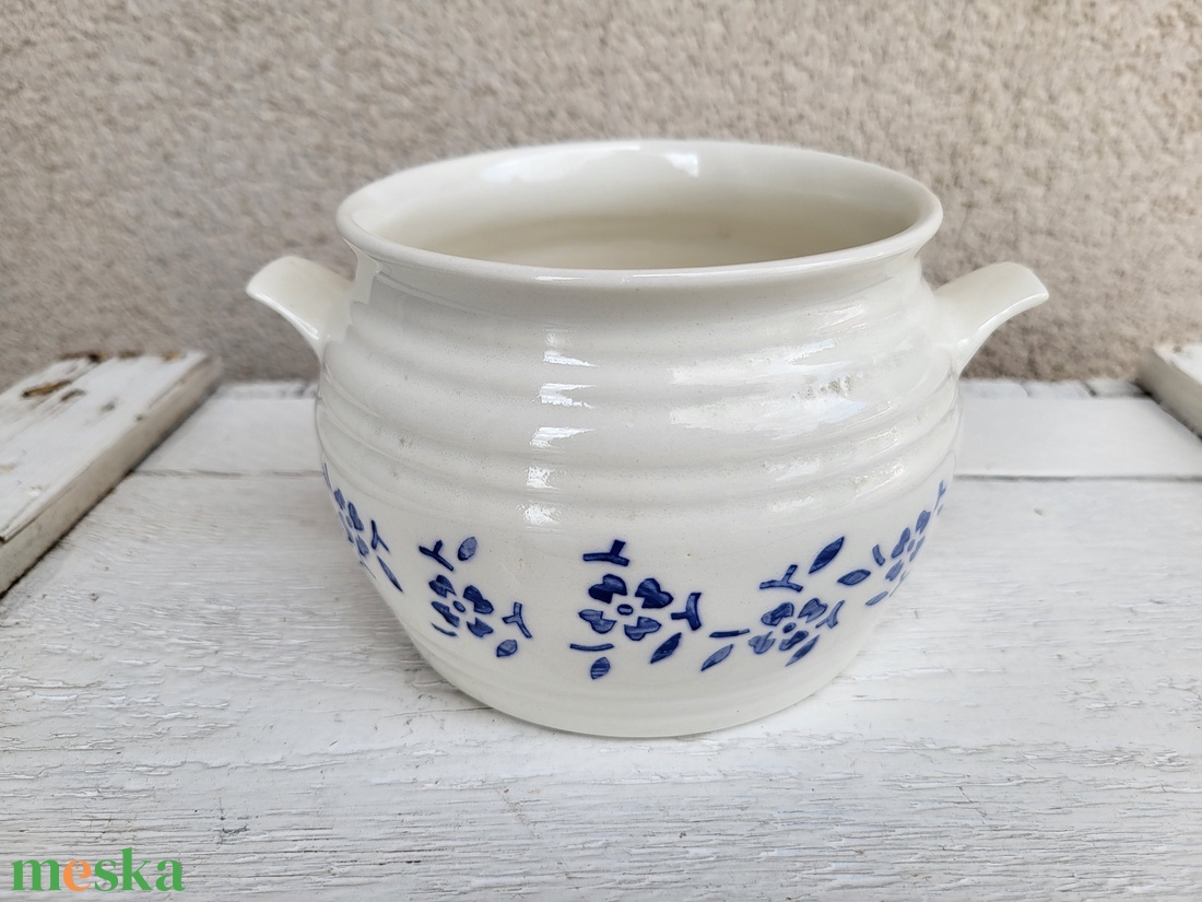 Gránit kékvirágos sótartó_ritka! - otthon & életmód - konyhafelszerelés, tálalás - konyhai tárolás - fűszertartó - Meska.hu