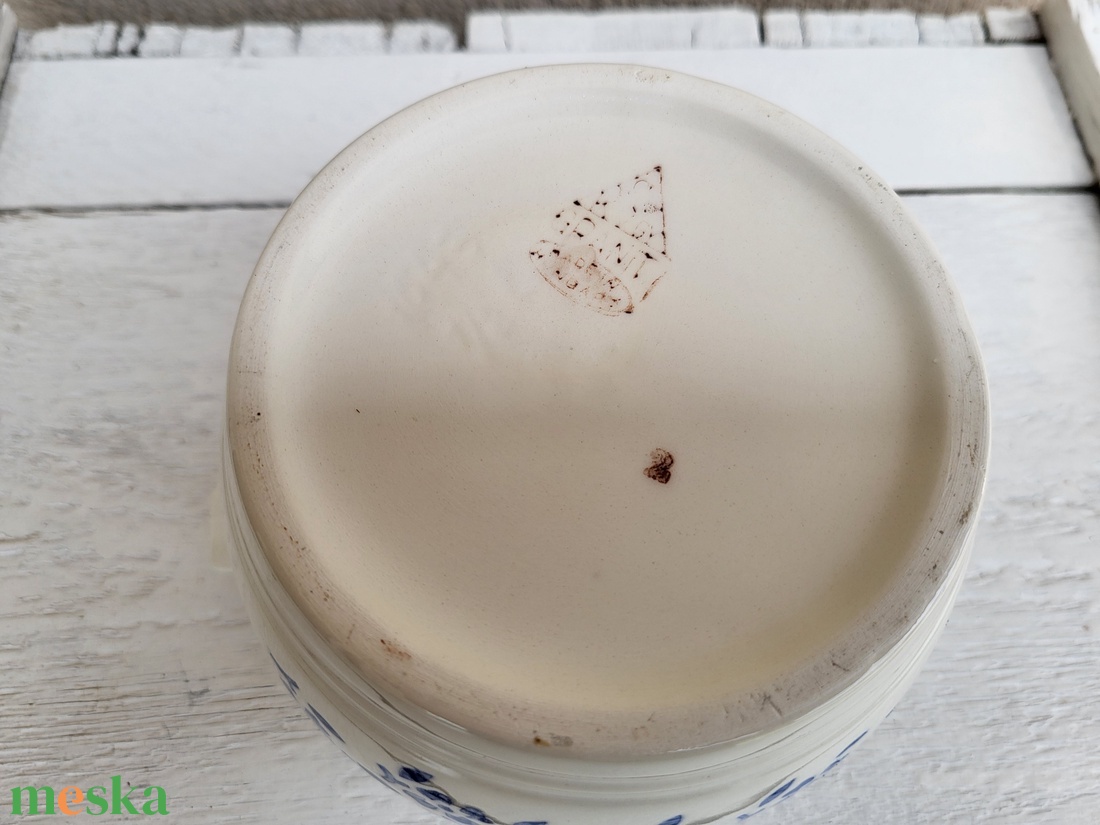 Gránit kékvirágos sótartó_ritka! - otthon & életmód - konyhafelszerelés, tálalás - konyhai tárolás - fűszertartó - Meska.hu