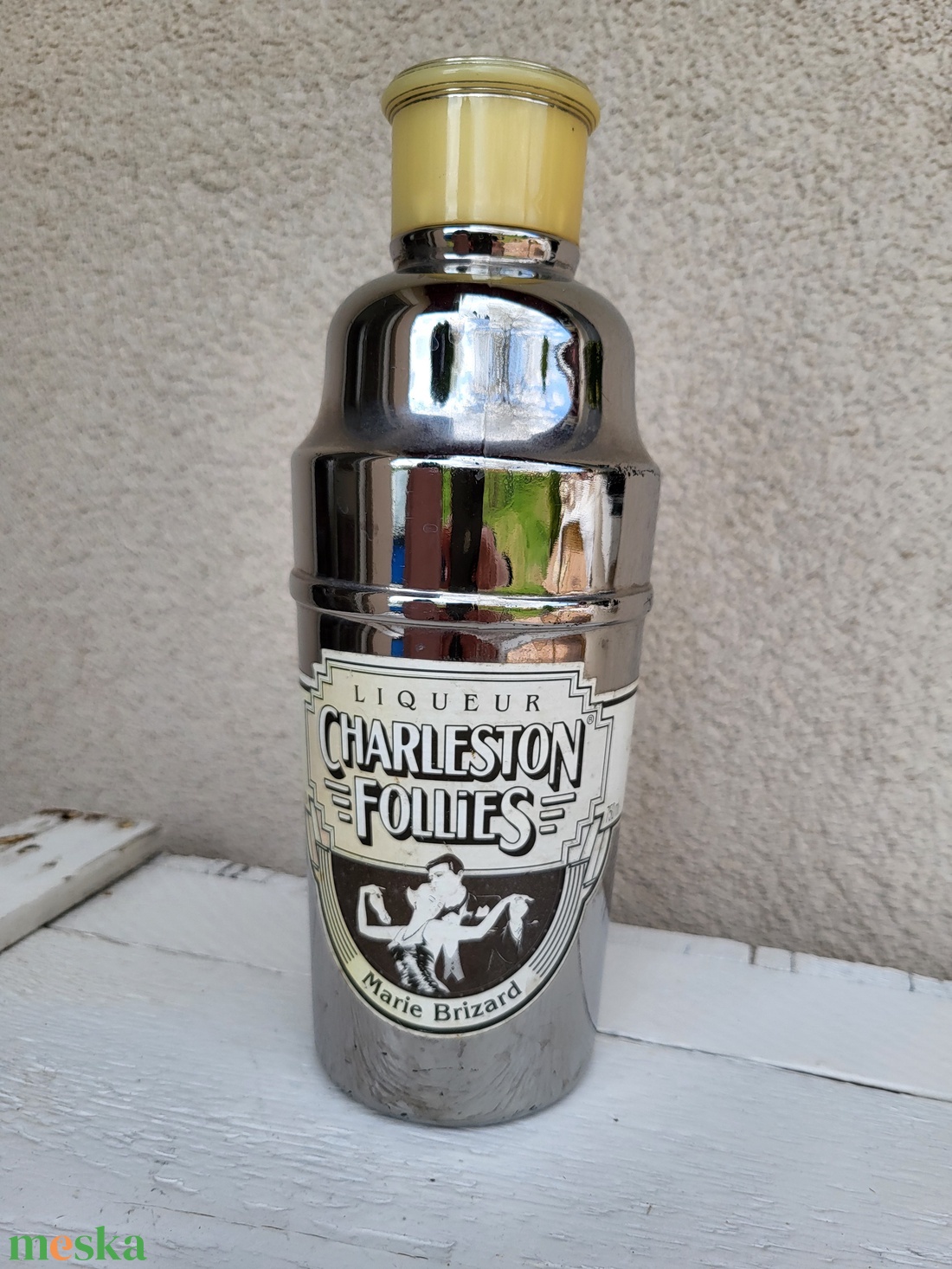 Vintage francia Marie Brizard Charleston Follies likőrös palack, shaker - otthon & életmód - konyhafelszerelés, tálalás - flaska, csatos üveg - Meska.hu