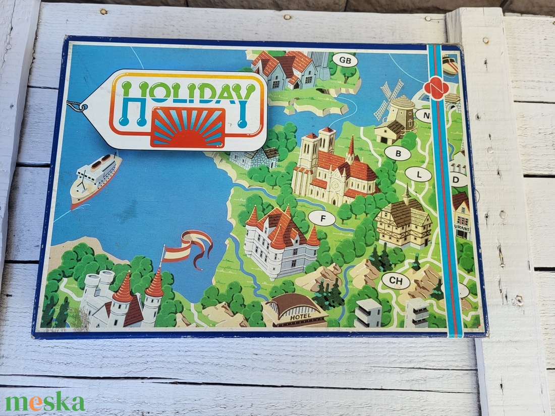 Retro, vintage Holiday - Utazás Európában társasjáték 1985_ritka! - játék & sport - táblajáték és kártyajáték - társasjátékok - dobókocka - Meska.hu