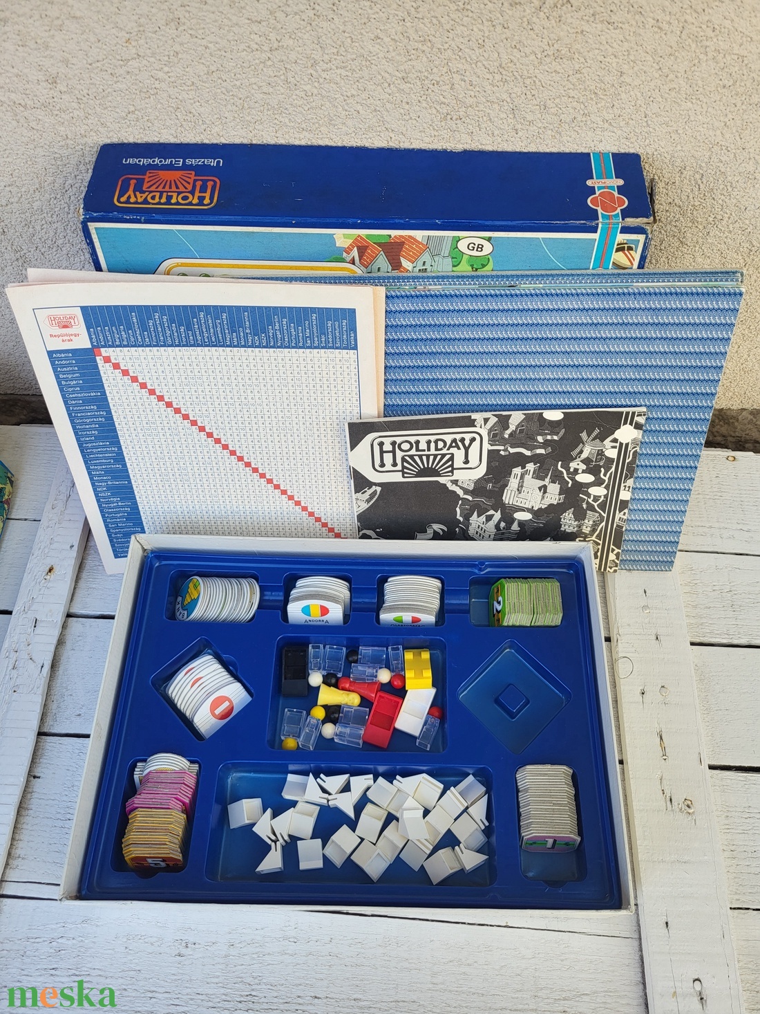 Retro, vintage Holiday - Utazás Európában társasjáték 1985_ritka! - játék & sport - táblajáték és kártyajáték - társasjátékok - dobókocka - Meska.hu