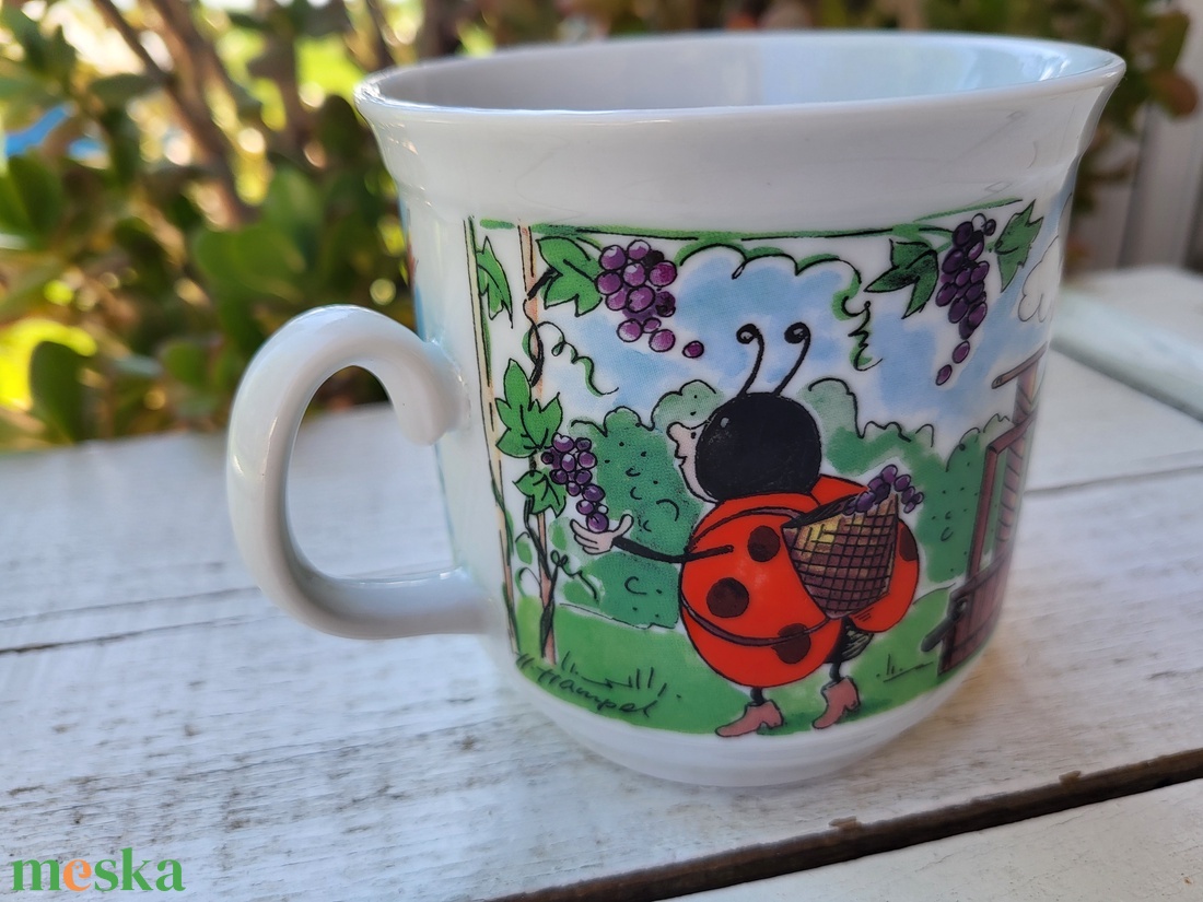 Hertie Markthallen porcelán_mesejelenetes, katicabogaras bögre  Őszi betakarítás  - otthon & életmód - konyhafelszerelés, tálalás - tálalás - bögre & csésze - Meska.hu