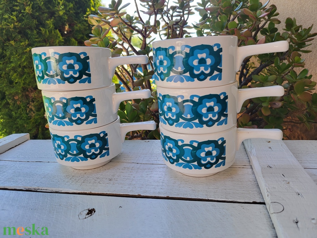 Vintage, retro Staffordshire Ironstone leveses csésze, kőedény készlet - otthon & életmód - konyhafelszerelés, tálalás - tálalás - bögre & csésze - Meska.hu