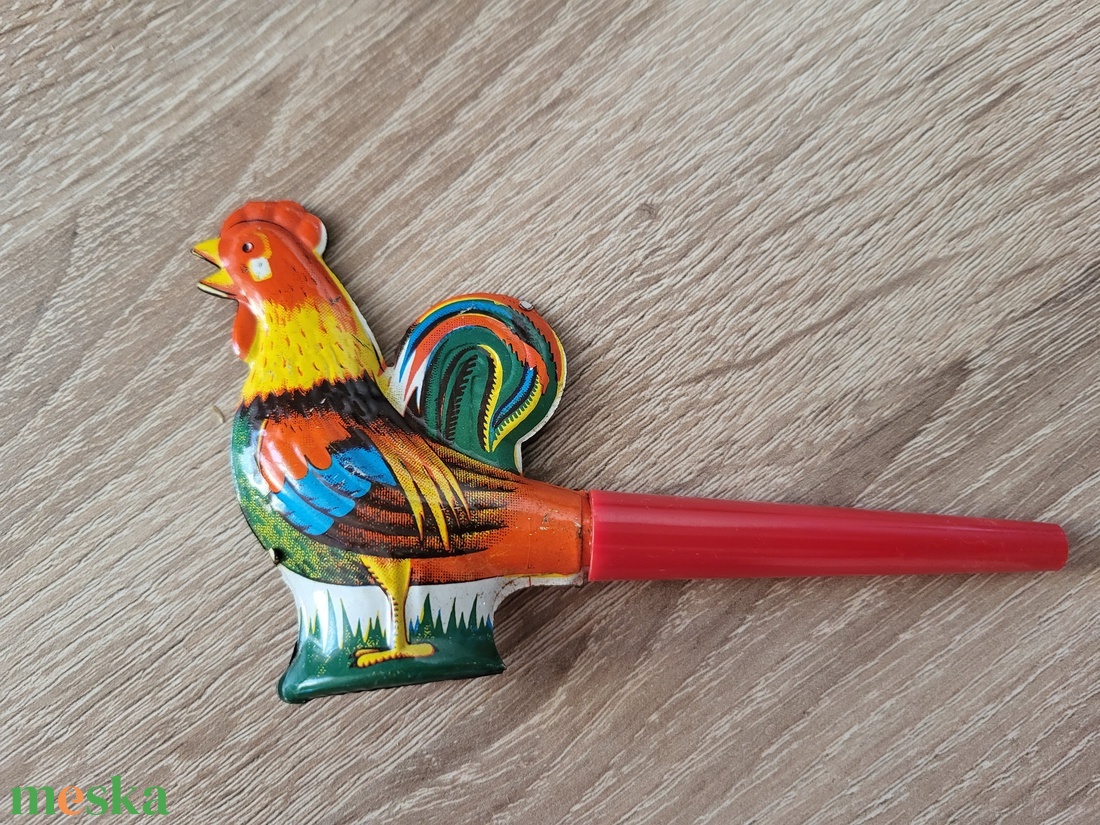 Vintage, retro NSZK fém kakas síp - játék & sport - plüssállat & játékfigura - más figura - Meska.hu