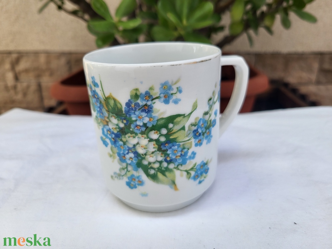 Régi Drasche porcelán_nefelejcses, gyönygvirágos bögre - otthon & életmód - konyhafelszerelés, tálalás - tálalás - bögre & csésze - Meska.hu