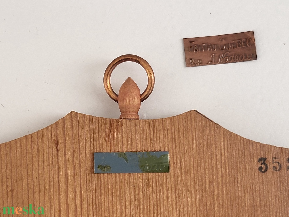 Vintage, retro Albert Nadeau dombornyomott vörösréz - fa falikép - relief - otthon & életmód - dekoráció - fali és függő dekoráció - falra akasztható dekor - Meska.hu