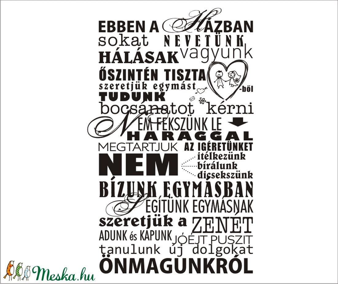 Házi áldás falmatrica -  - Meska.hu