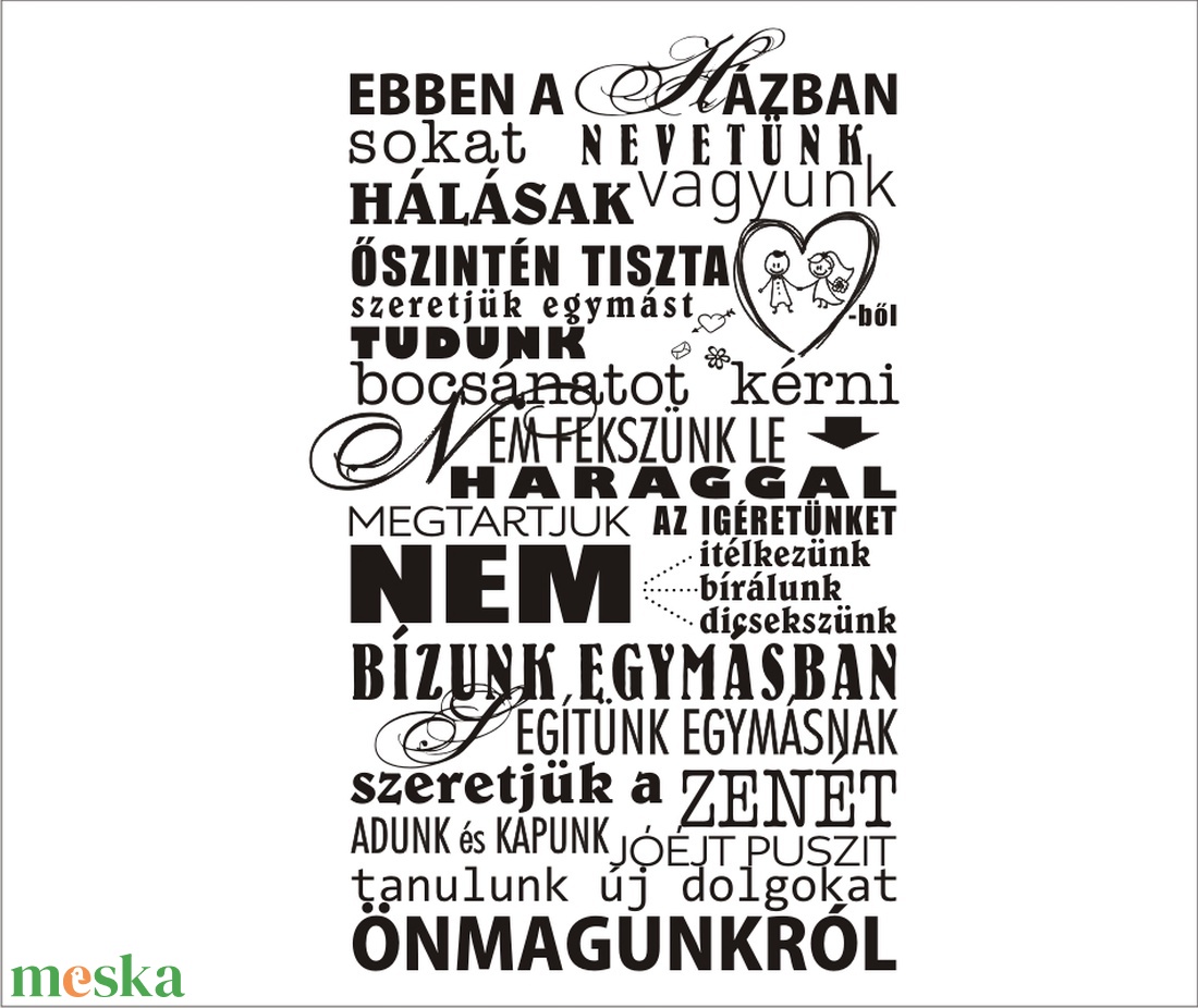 Házi áldás falmatrica - művészet - grafika & illusztráció - digitális - Meska.hu
