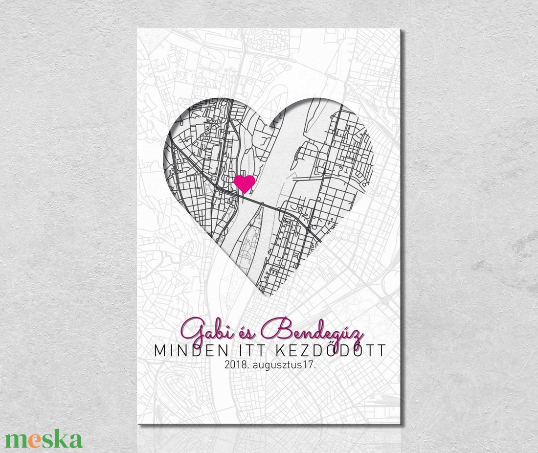 Minden itt kezdődött, vászonkép az első találkozásotok helyszínéről - 30 cm x 40 cm akciós termékkép 1
