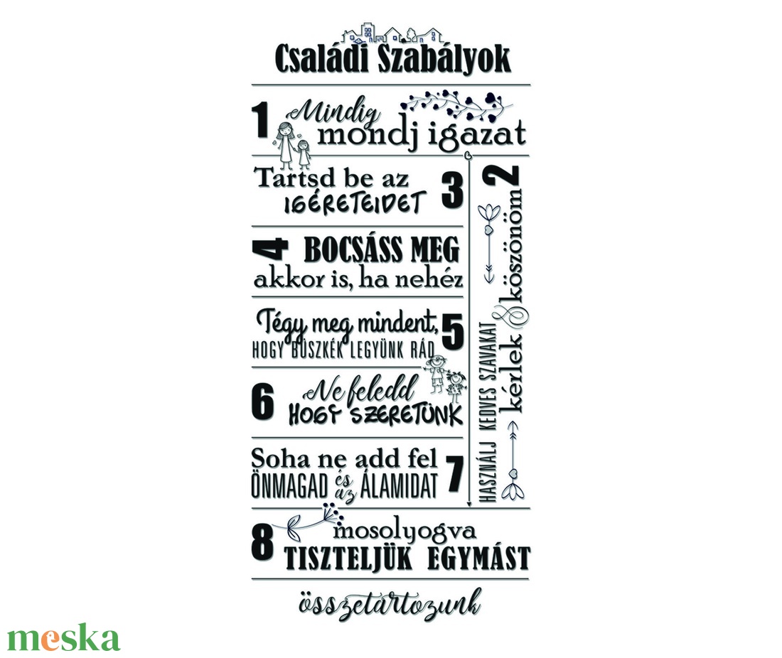 CSALÁDI SZABÁLYOK - falmatrica, melyek azok a szabályok, amelyek rád is vonatkoznak otthon? - otthon & életmód - dekoráció - fali és függő dekoráció - falmatrica & tapéta - Meska.hu CSALÁDI SZABÁLYOK - falmatrica, melyek azok a szabályok, amelyek rád is vonatkoznak otthon? - otthon & életmód - dekoráció - fali és függő dekoráció - falmatrica & tapéta - Meska.hu