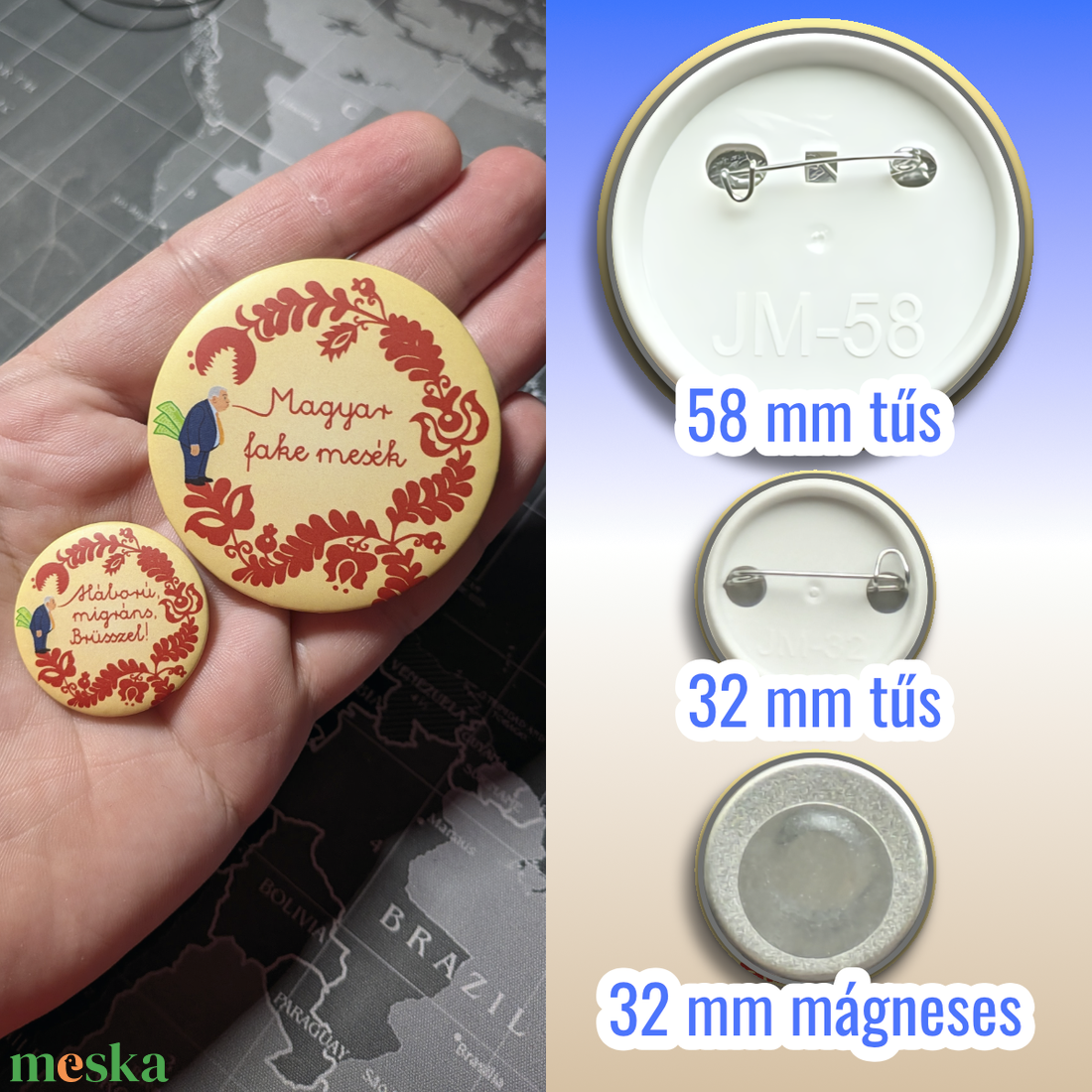 Egyedi kitűzők - ékszer - kitűző és bross - Meska.hu