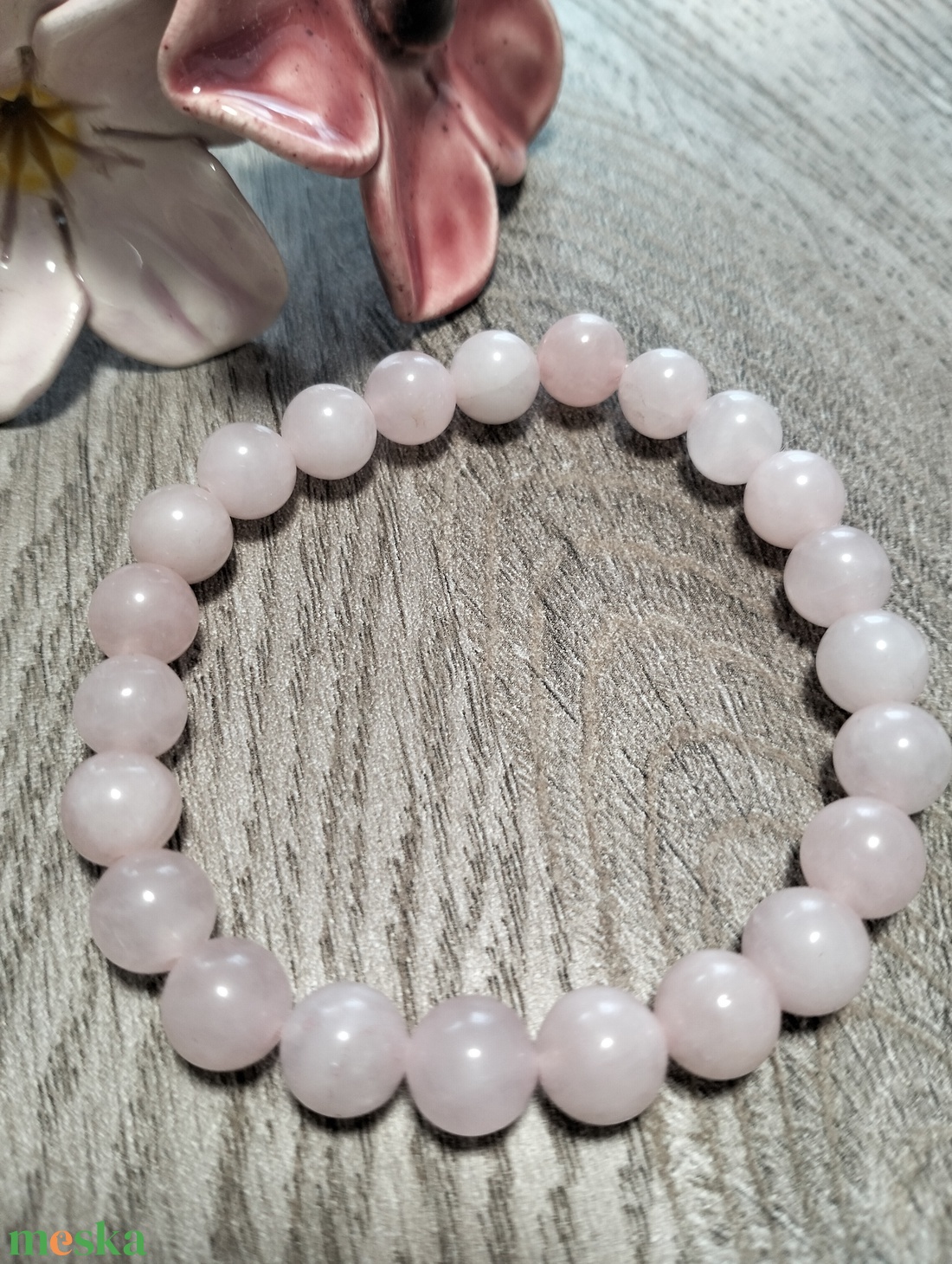 Női Ásványkarkötő - Rózsakvarc - ékszer - karkötő - ásványkarkötő - Meska.hu