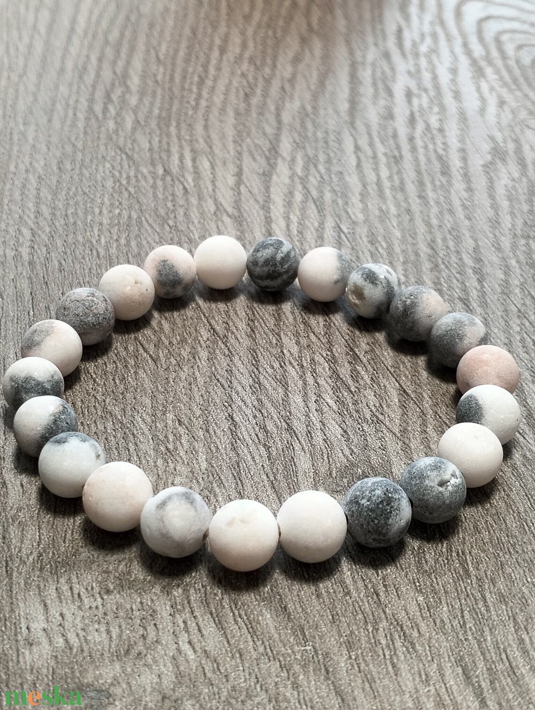 Női Ásványkarkötő - Zebrapink jáspis - ékszer - karkötő - ásványkarkötő - Meska.hu