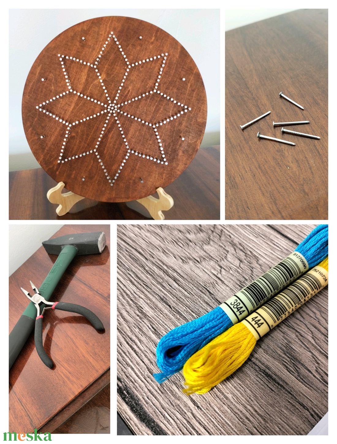 String Art - fonalművészet - Napfény - otthon & életmód - dekoráció - fali és függő dekoráció - falra akasztható dekor - Meska.hu