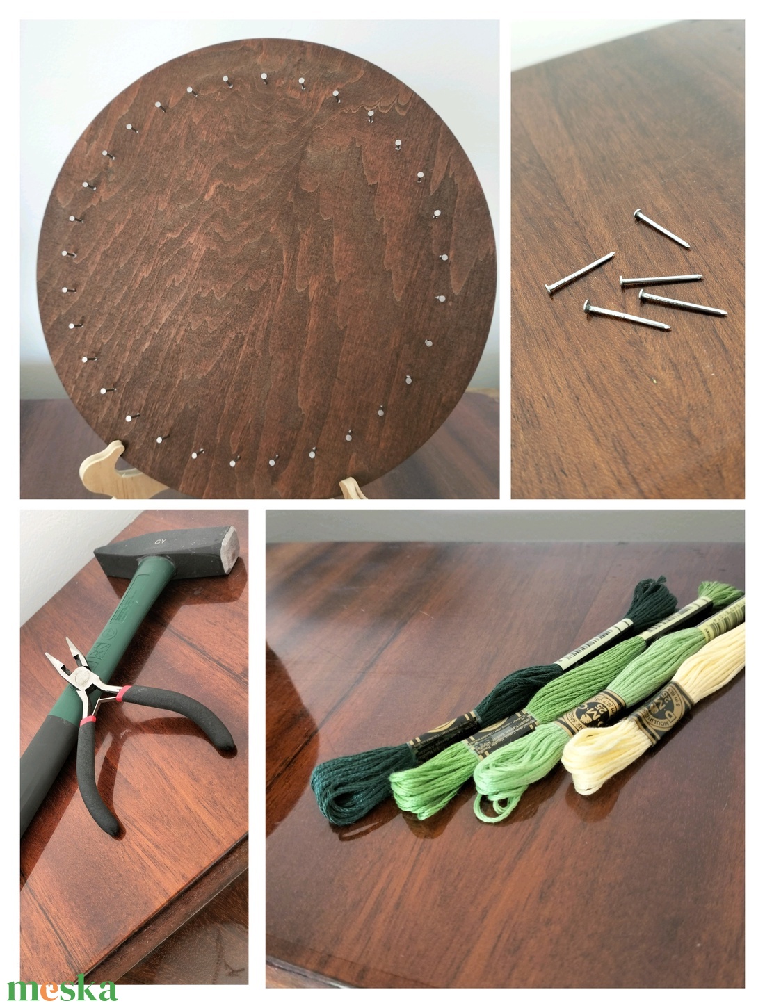 String Art - fonalművészet - Zöld harmónia - otthon & életmód - dekoráció - fali és függő dekoráció - falra akasztható dekor - Meska.hu