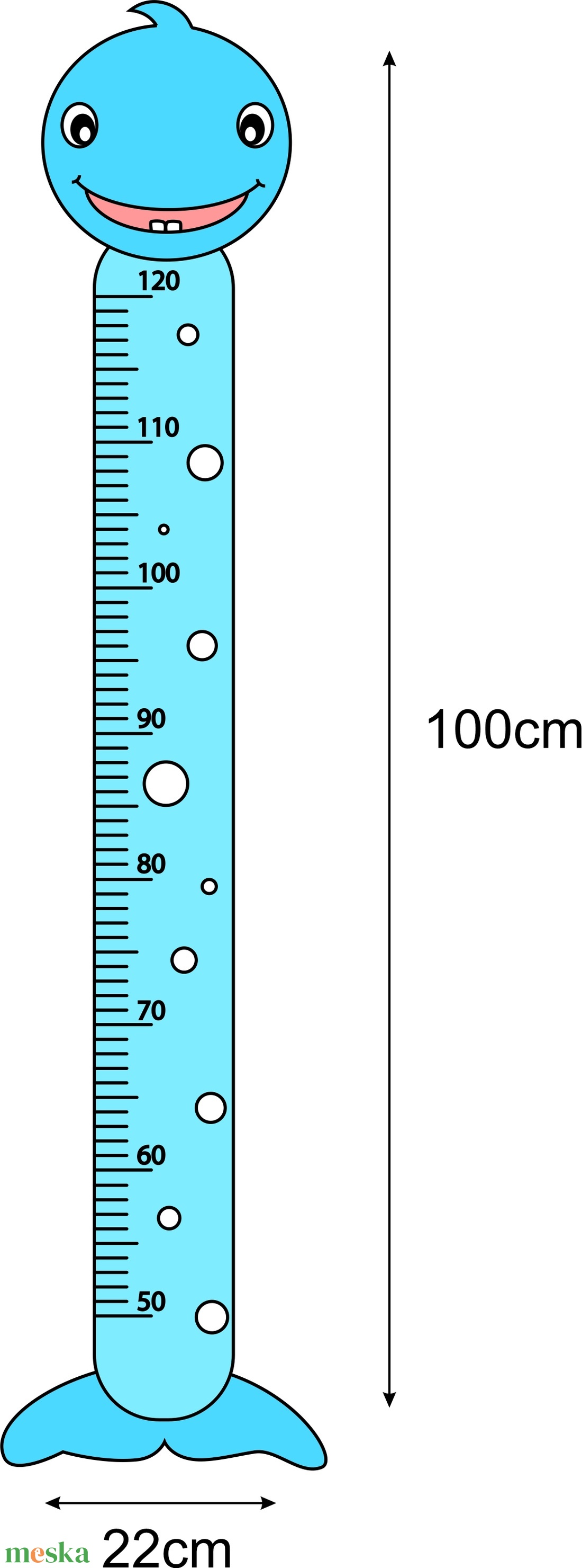 Falmatrica - Delfines magasságmérő matrica - otthon & lakás - babaszoba, gyerekszoba - magasságmérő - Meska.hu