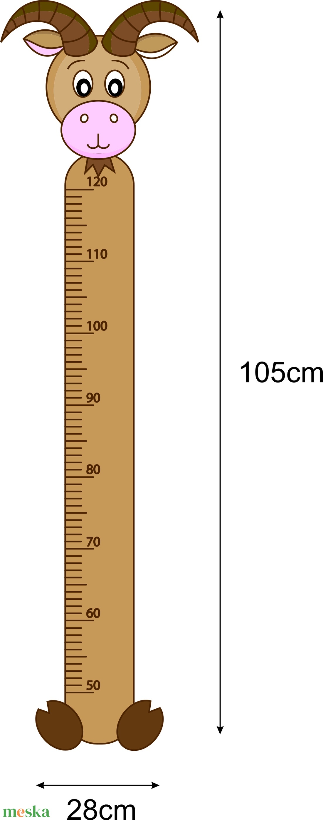Falmatrica - Kecskés magasságmérő matrica - otthon & lakás - babaszoba, gyerekszoba - magasságmérő - Meska.hu