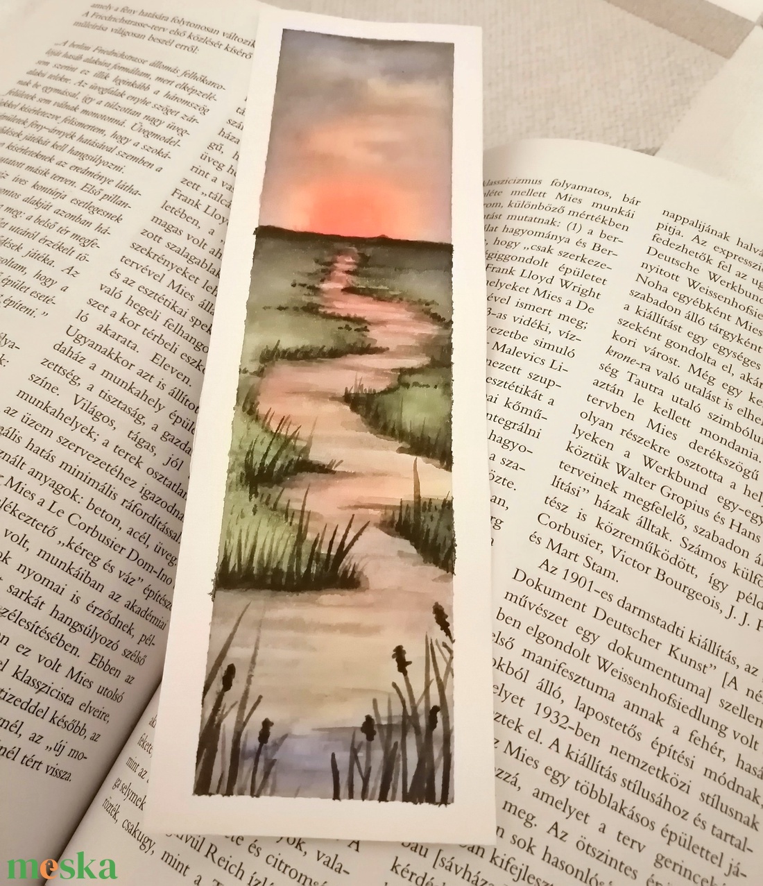 Kézzel festett könyvjelző - könyv & zene - könyvjelző - Meska.hu