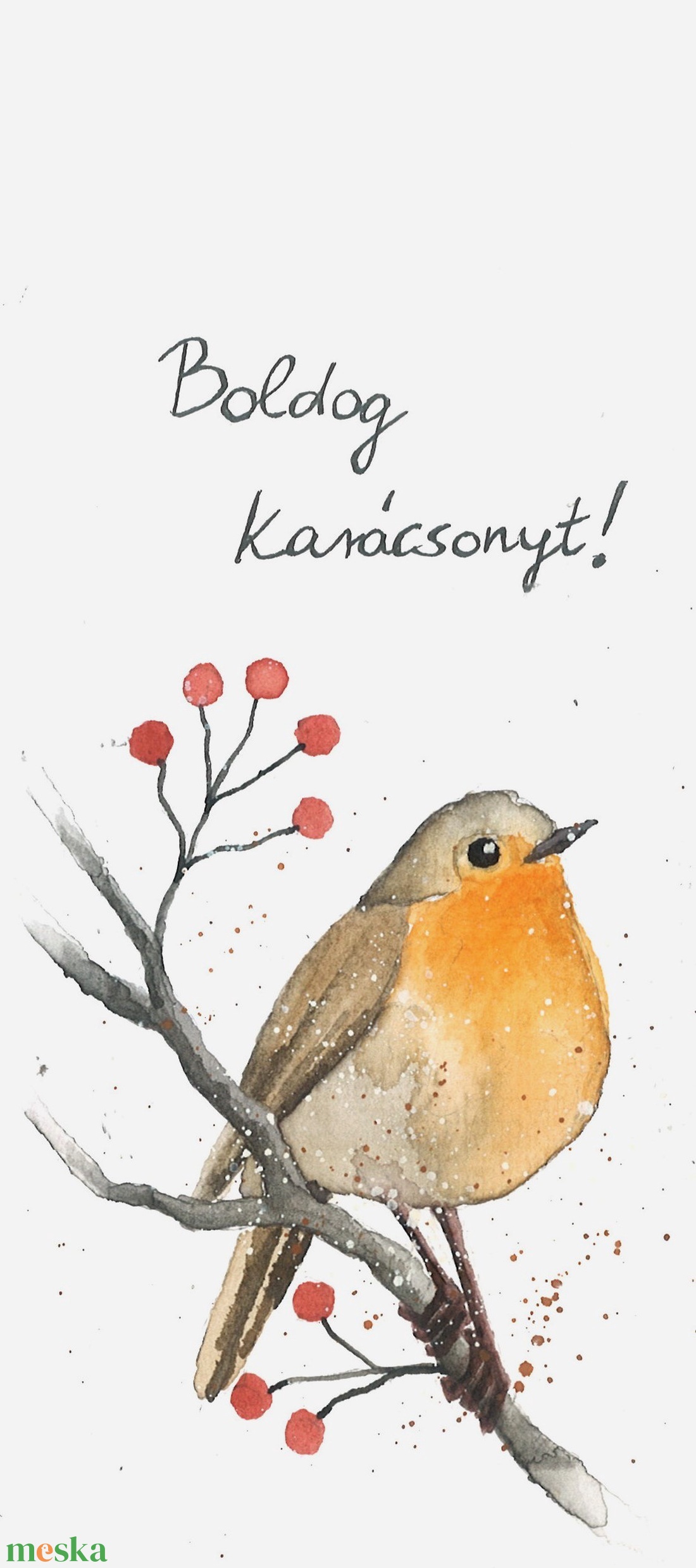 Kézzel festett karácsonyi üdvözlőlap - karácsony - karácsonyi ajándékozás - karácsonyi képeslap, üdvözlőlap, ajándékkísérő - Meska.hu