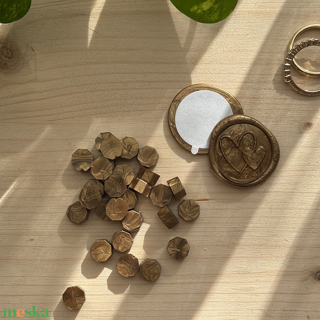 Viaszpecsét, arany, bronz, réz - esküvő - meghívó & kártya - esküvői pecsét, bélyegző - esküvői viasz pecsét - Meska.hu