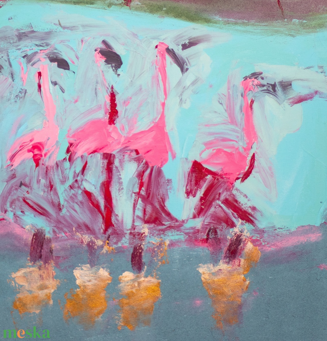 Flamingók - művészet - festmény - akril - Meska.hu Flamingók - művészet - festmény - akril - Meska.hu