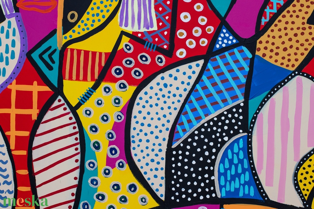 Partie de cartes chez Nana (Kártyaparti Nana-nál) - művészet - festmény - akril - Meska.hu