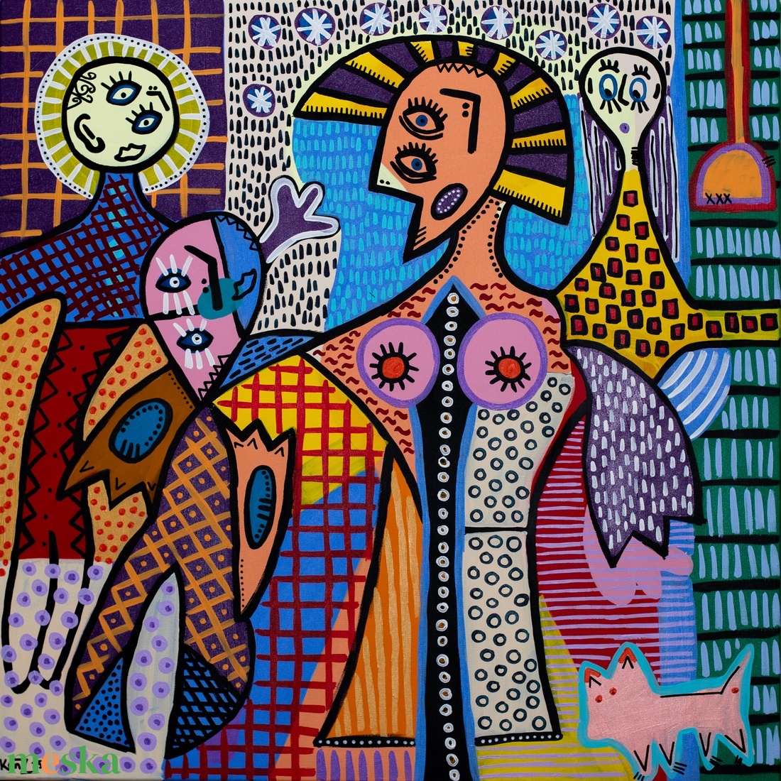 Nana és Georges - művészet - festmény - akril - Meska.hu