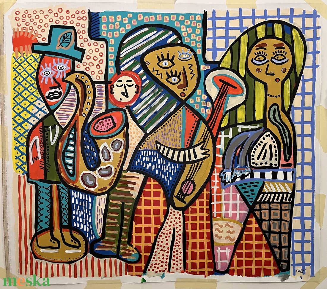 Mulatság - művészet - festmény - akril - Meska.hu