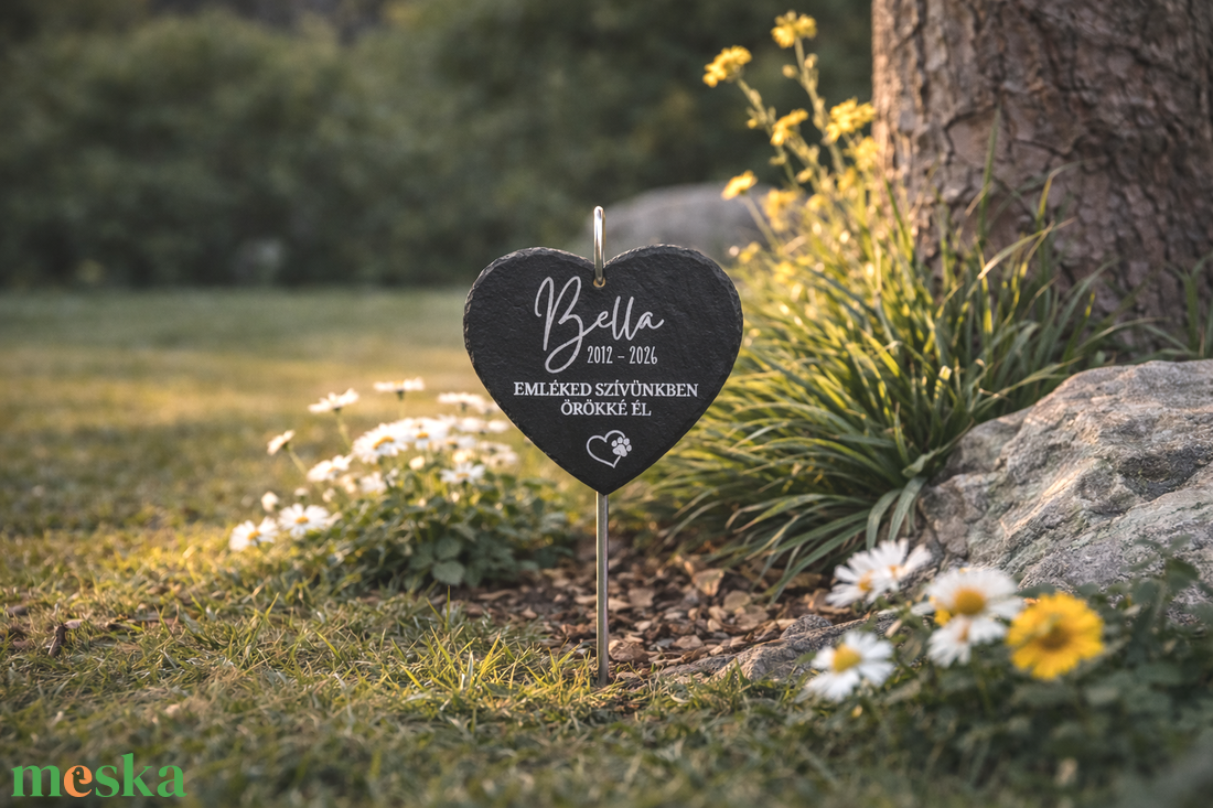 Egyedi névvel ellátott kisállat emléktábla kutyáknak, macskáknak és egyéb házi kedvenceknek, kis cölöppel leszúrható - otthon & életmód - kisállatoknak - kutyáknak - kutya biléta - Meska.hu