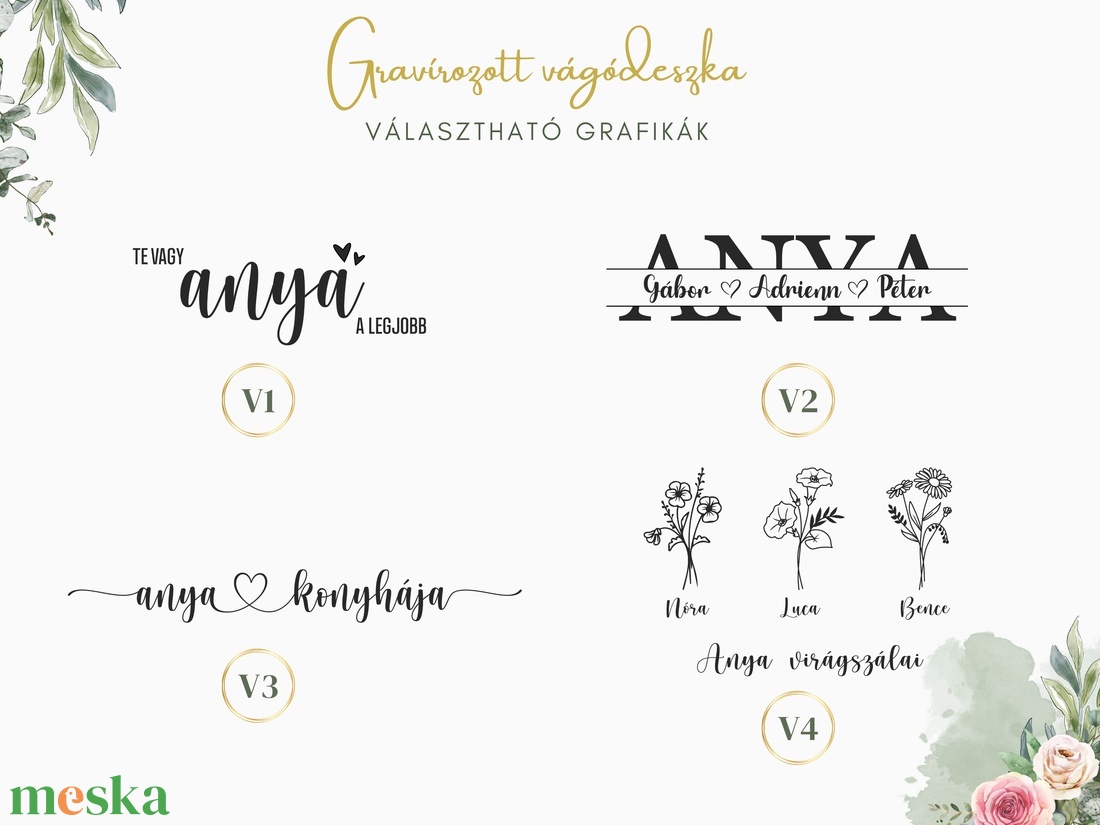 Gravírozott nagyméretű vágódeszka - anyák napi ajándék nagymamáknak, anyukáknak - otthon & életmód - konyhafelszerelés, tálalás - sütés, főzés - vágódeszka - Meska.hu