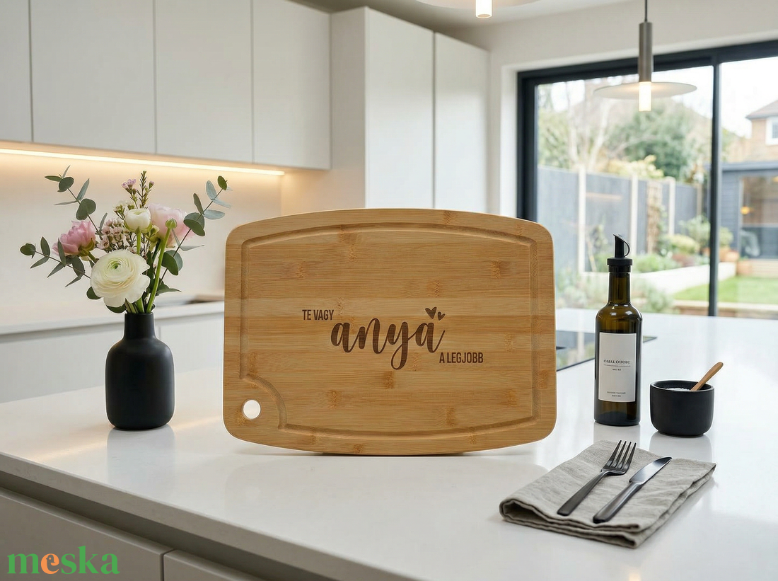 Gravírozott nagyméretű vágódeszka - anyák napi ajándék nagymamáknak, anyukáknak - otthon & életmód - konyhafelszerelés, tálalás - sütés, főzés - vágódeszka - Meska.hu