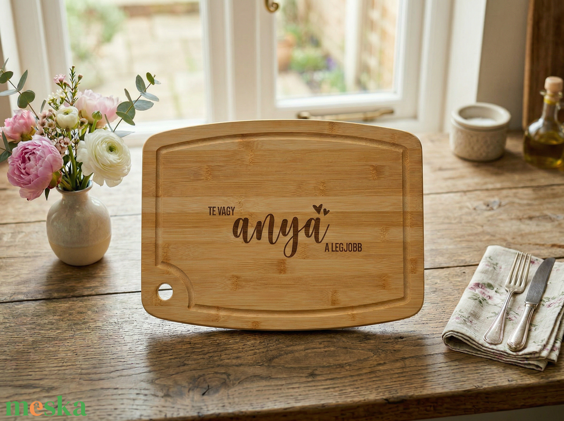 Gravírozott nagyméretű vágódeszka - anyák napi ajándék nagymamáknak, anyukáknak - otthon & életmód - konyhafelszerelés, tálalás - sütés, főzés - vágódeszka - Meska.hu