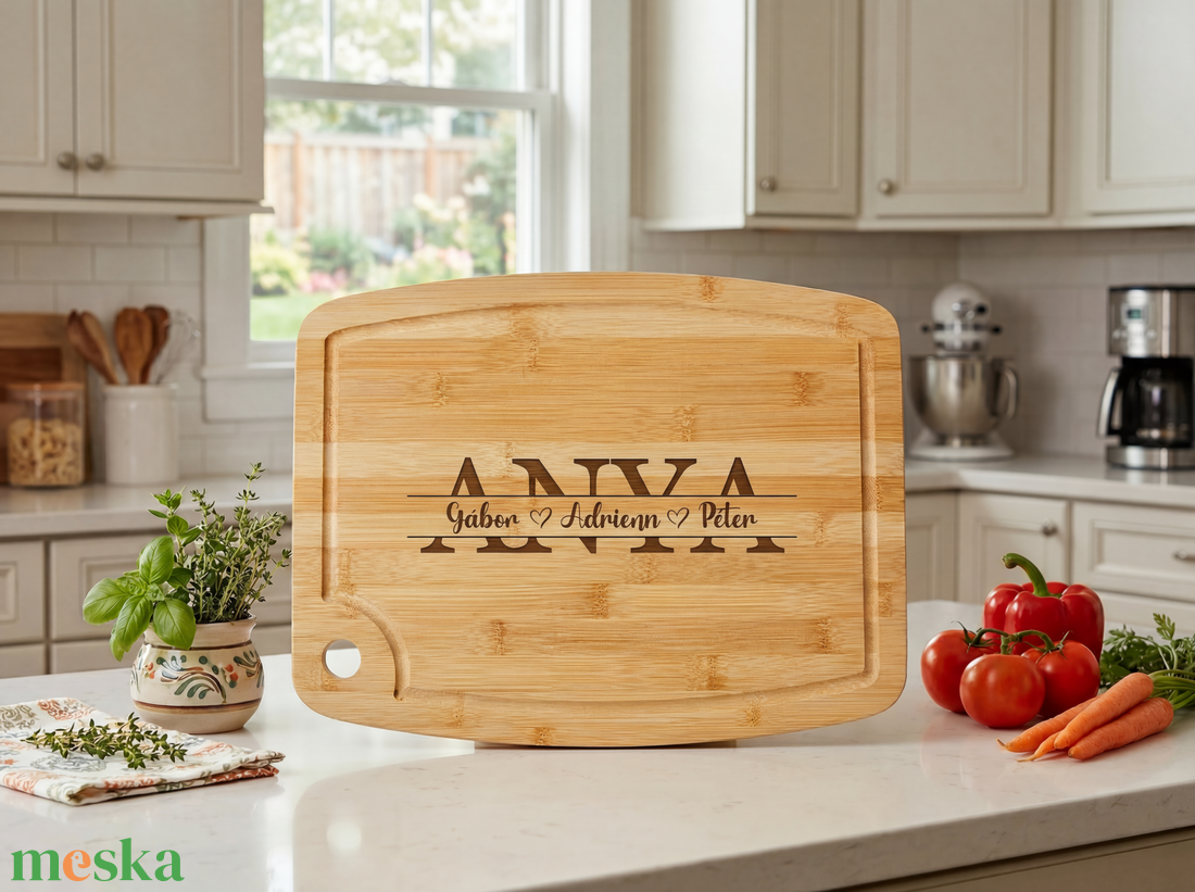 Gravírozott nagyméretű vágódeszka - anyák napi ajándék nagymamáknak, anyukáknak - otthon & életmód - konyhafelszerelés, tálalás - sütés, főzés - vágódeszka - Meska.hu