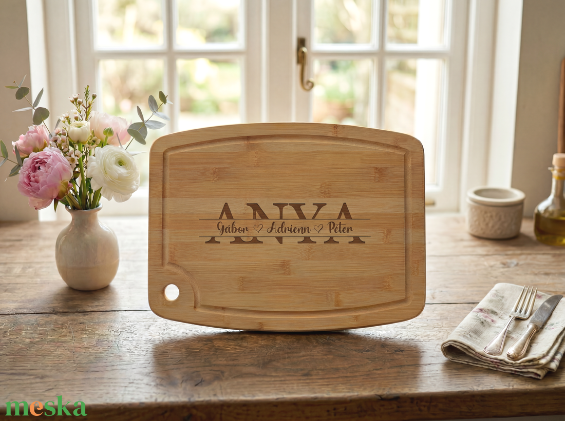Gravírozott nagyméretű vágódeszka - anyák napi ajándék nagymamáknak, anyukáknak - otthon & életmód - konyhafelszerelés, tálalás - sütés, főzés - vágódeszka - Meska.hu
