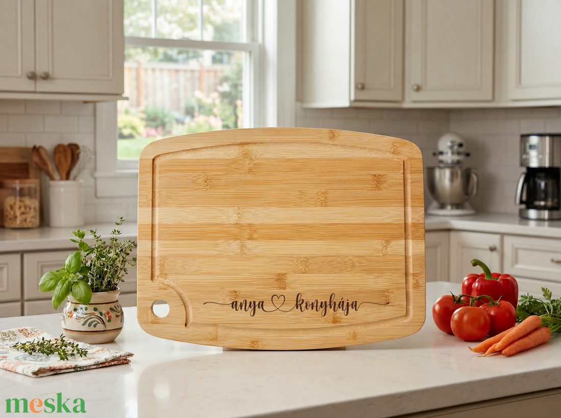 Gravírozott nagyméretű vágódeszka - anyák napi ajándék nagymamáknak, anyukáknak - otthon & életmód - konyhafelszerelés, tálalás - sütés, főzés - vágódeszka - Meska.hu