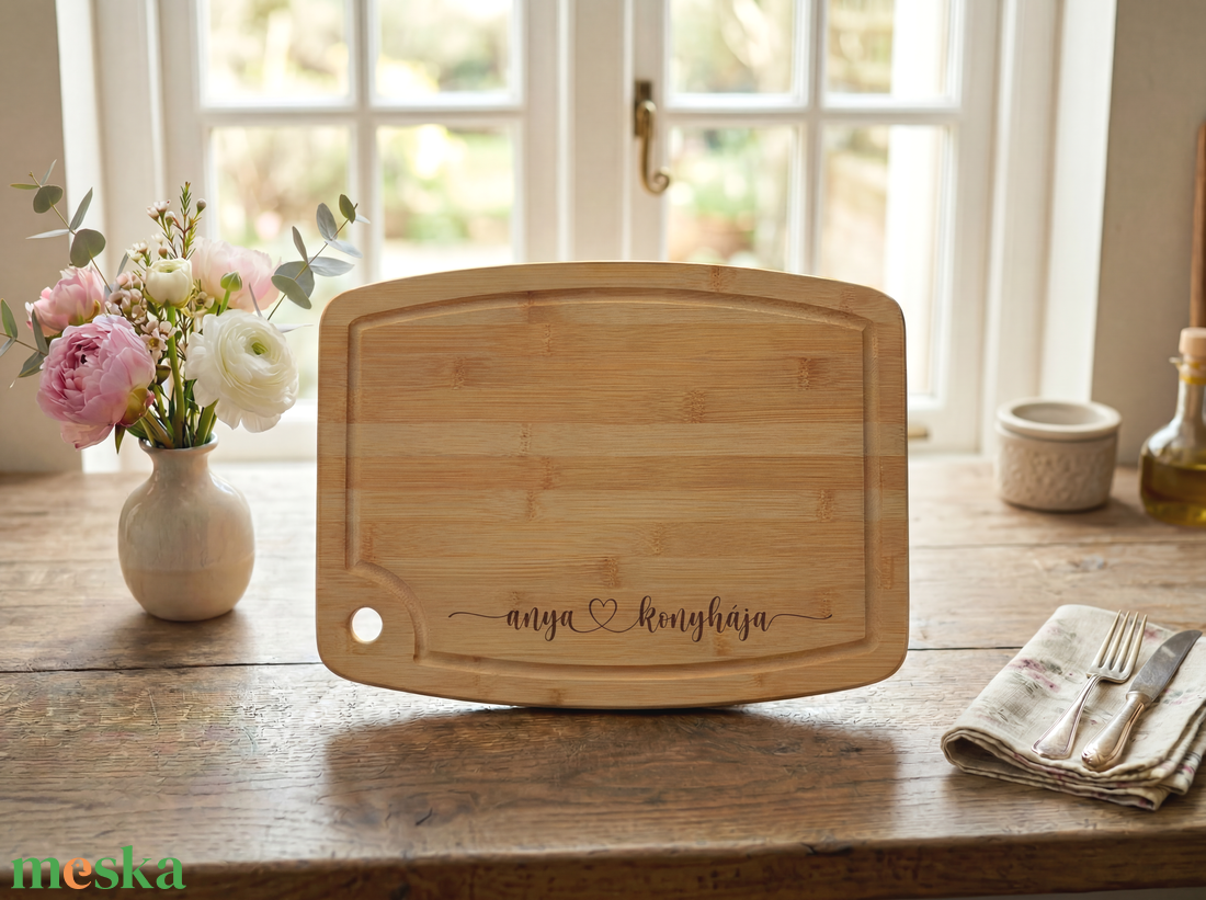 Gravírozott nagyméretű vágódeszka - anyák napi ajándék nagymamáknak, anyukáknak - otthon & életmód - konyhafelszerelés, tálalás - sütés, főzés - vágódeszka - Meska.hu