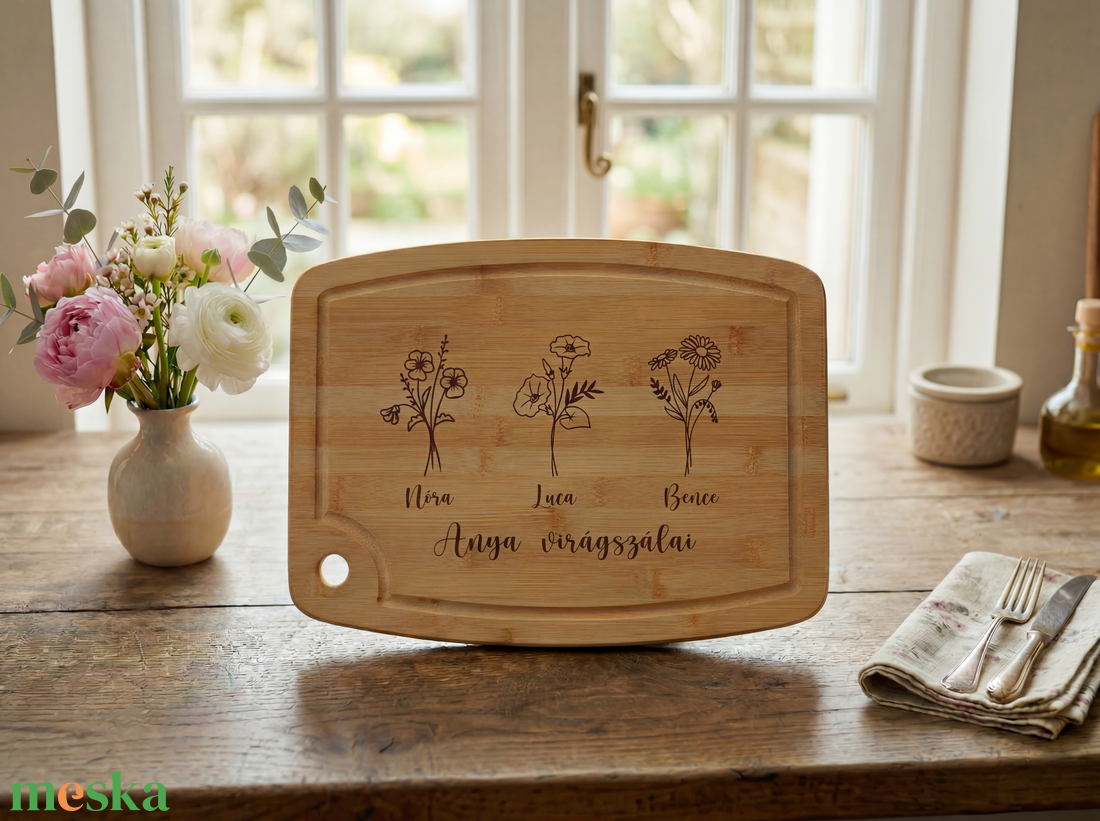 Gravírozott nagyméretű vágódeszka - anyák napi ajándék nagymamáknak, anyukáknak - otthon & életmód - konyhafelszerelés, tálalás - sütés, főzés - vágódeszka - Meska.hu