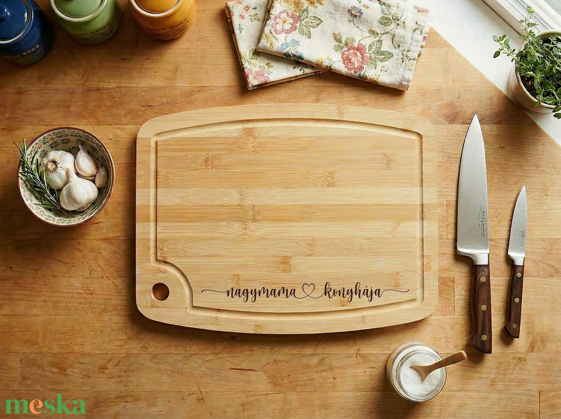 Gravírozott nagyméretű vágódeszka - anyák napi ajándék nagymamáknak, anyukáknak - otthon & életmód - konyhafelszerelés, tálalás - sütés, főzés - vágódeszka - Meska.hu