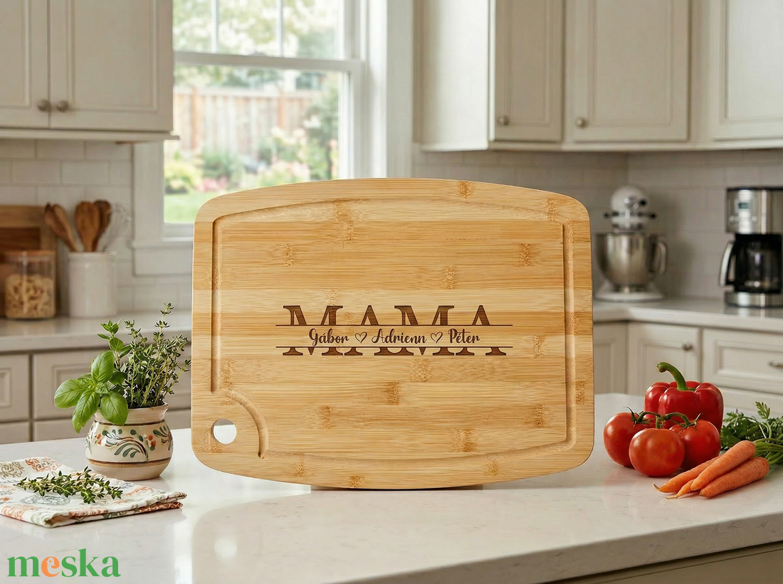 Gravírozott nagyméretű vágódeszka - anyák napi ajándék nagymamáknak, anyukáknak - otthon & életmód - konyhafelszerelés, tálalás - sütés, főzés - vágódeszka - Meska.hu