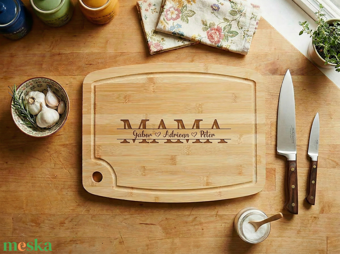 Gravírozott nagyméretű vágódeszka - anyák napi ajándék nagymamáknak, anyukáknak - otthon & életmód - konyhafelszerelés, tálalás - sütés, főzés - vágódeszka - Meska.hu