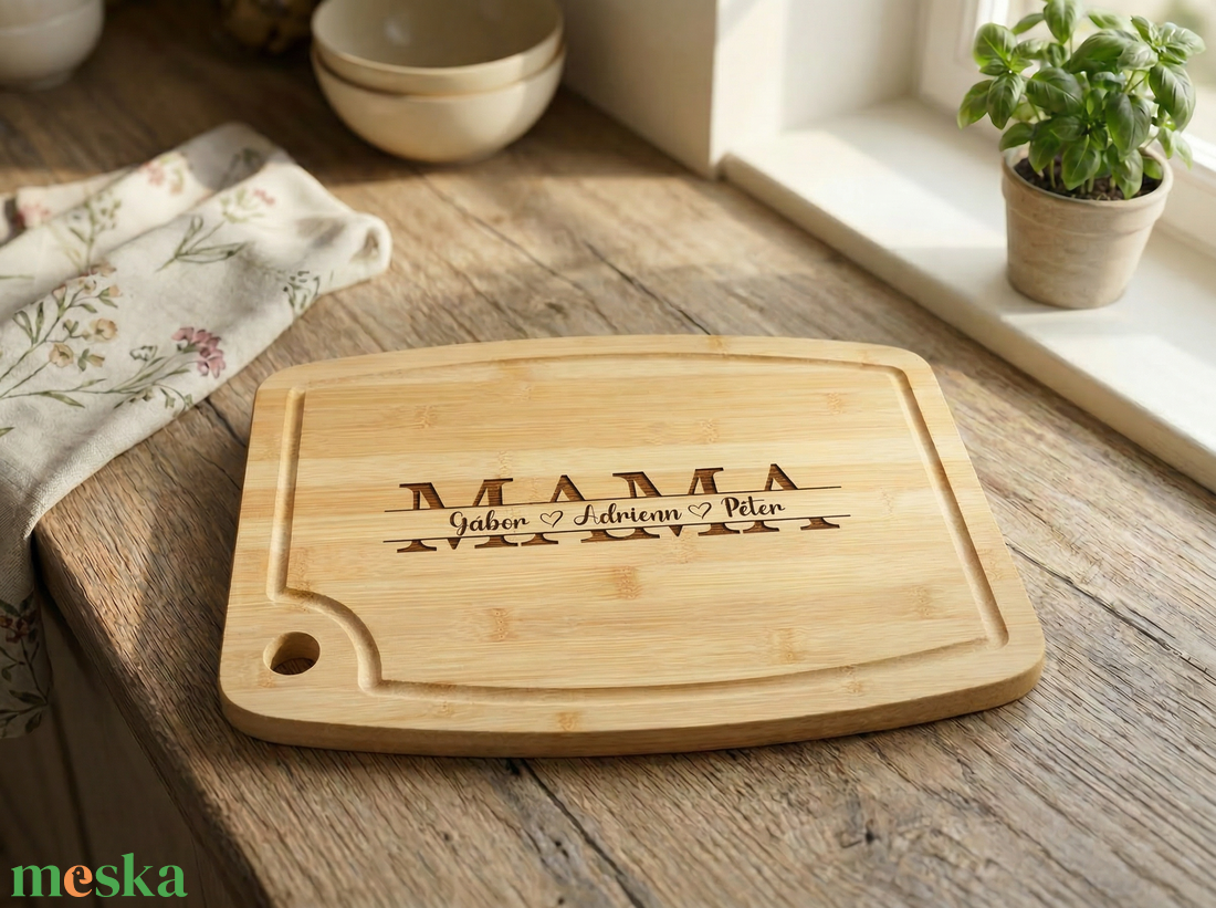 Gravírozott nagyméretű vágódeszka - anyák napi ajándék nagymamáknak, anyukáknak - otthon & életmód - konyhafelszerelés, tálalás - sütés, főzés - vágódeszka - Meska.hu