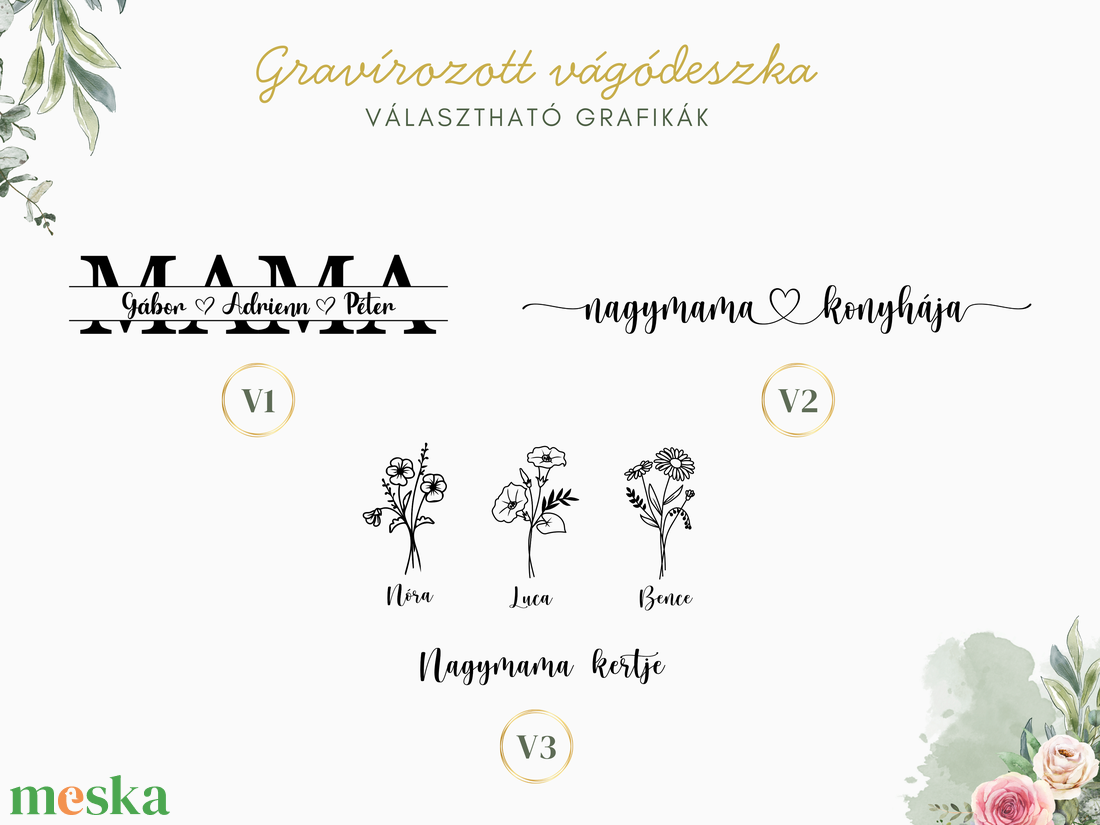 Gravírozott nagyméretű vágódeszka - anyák napi ajándék nagymamáknak, anyukáknak - otthon & életmód - konyhafelszerelés, tálalás - sütés, főzés - vágódeszka - Meska.hu