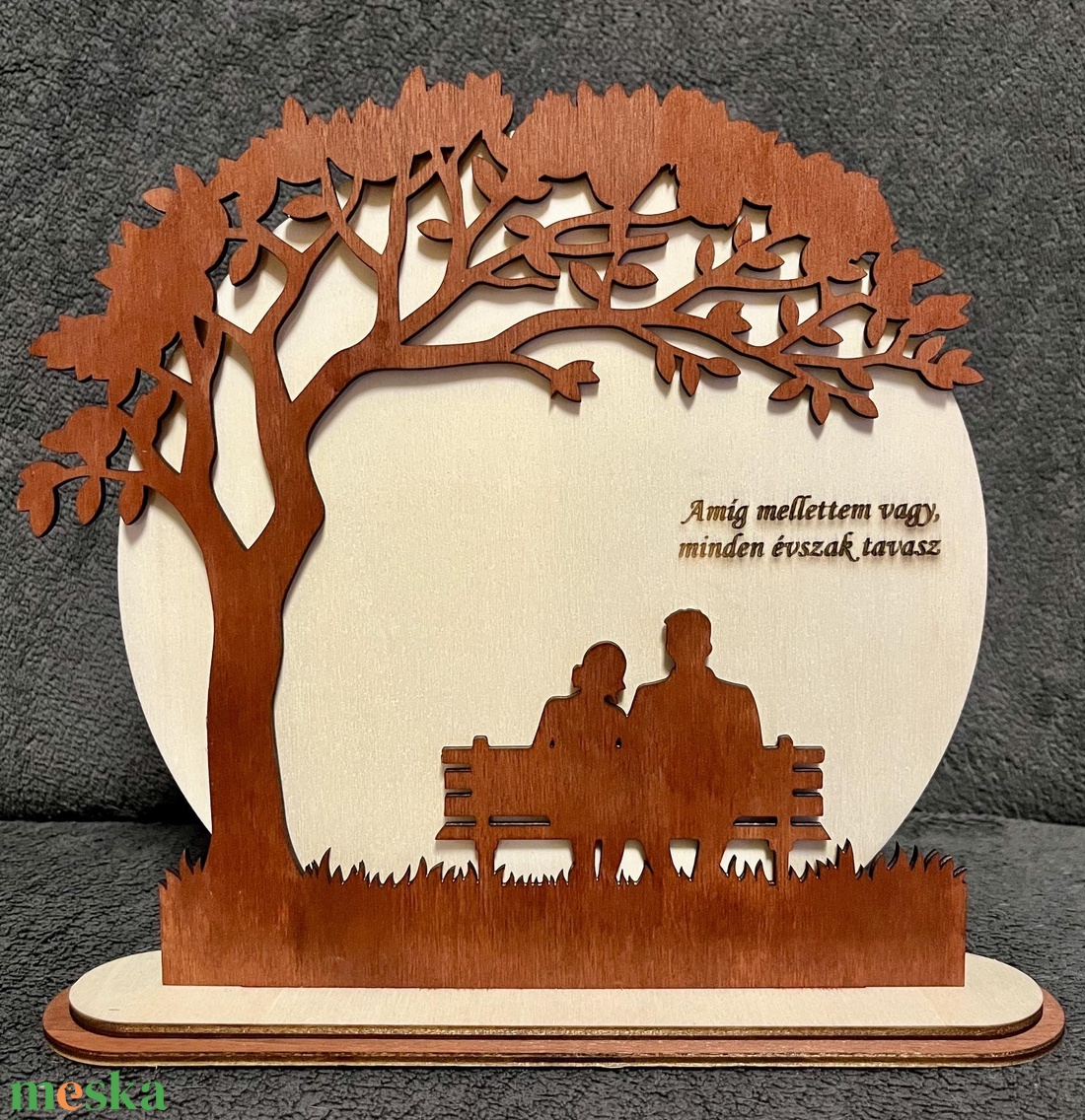 Gravírozott sziluett tábla pároknak - esküvő - dekoráció - tábla & jelzés - Meska.hu