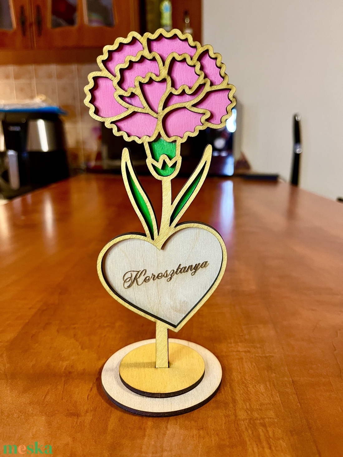 Anyáknapi örök szegfű - otthon & életmód - virágdekoráció - virágdíszek - lézervágott virágdíszek - Meska.hu