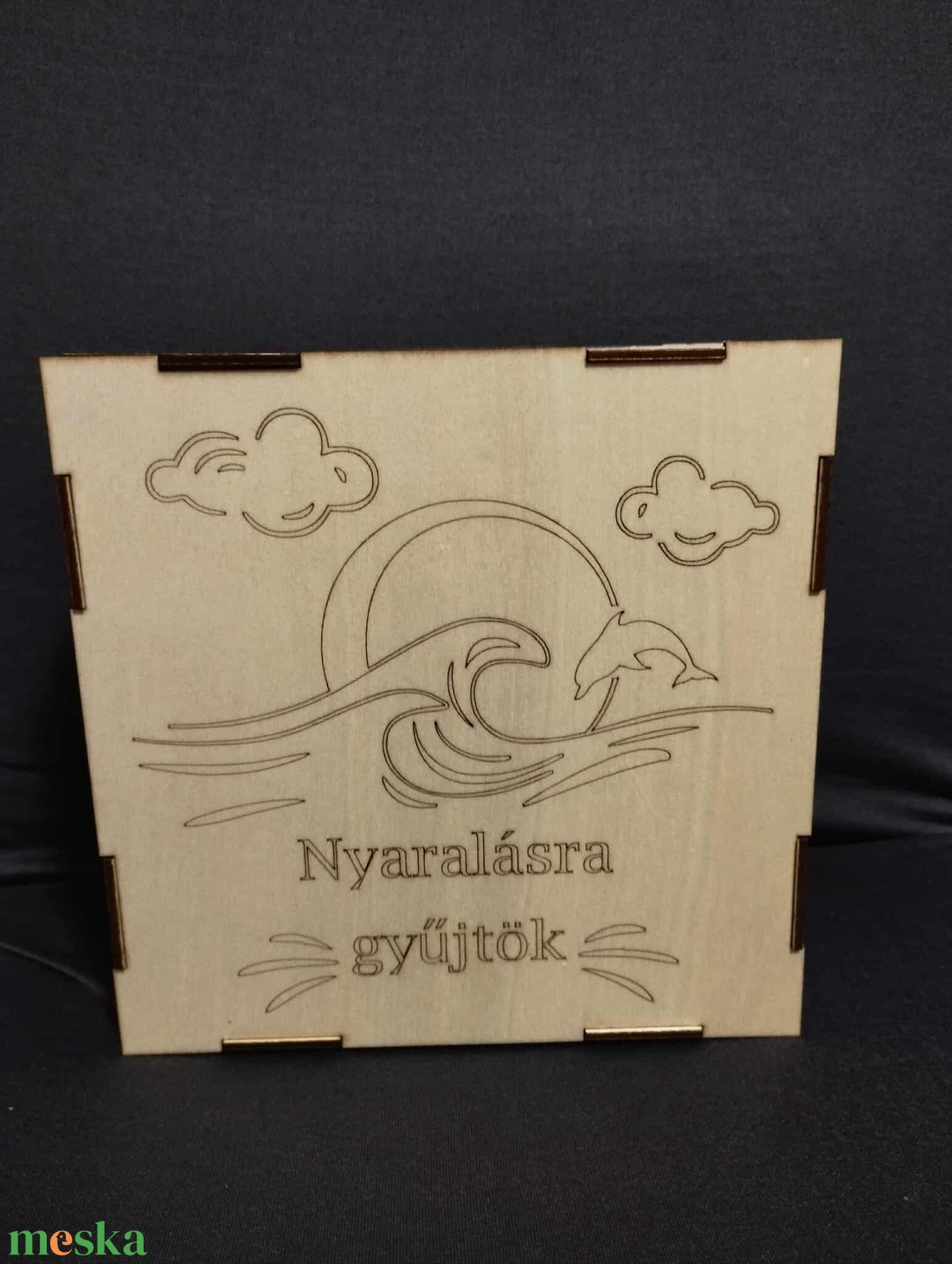 Kézműves fa persely  100 000 Ft spórolási kihívás - otthon & életmód - dekoráció - asztal és polc dekoráció - persely - Meska.hu