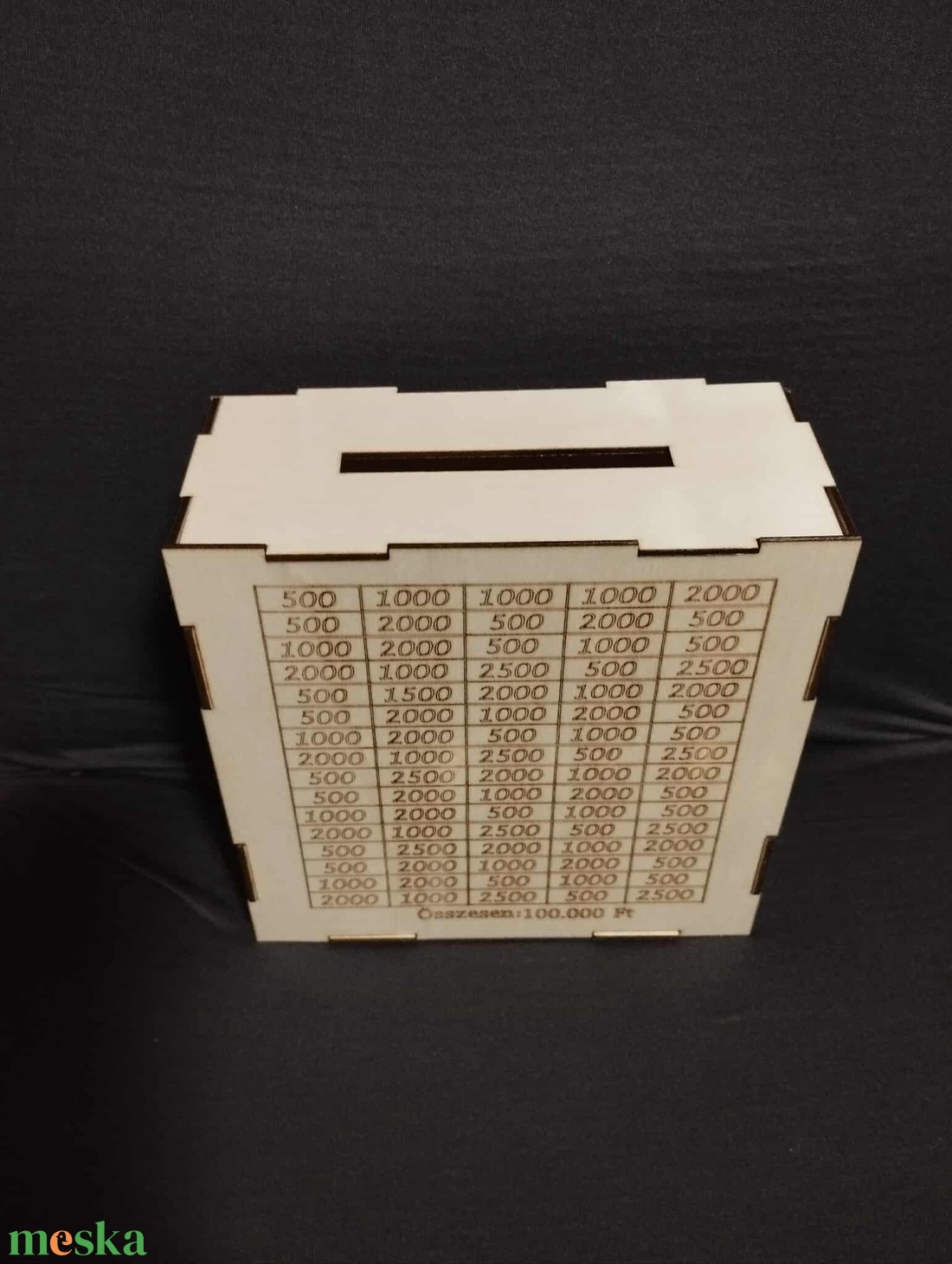 Kézműves fa persely  100 000 Ft spórolási kihívás - otthon & életmód - dekoráció - asztal és polc dekoráció - persely - Meska.hu