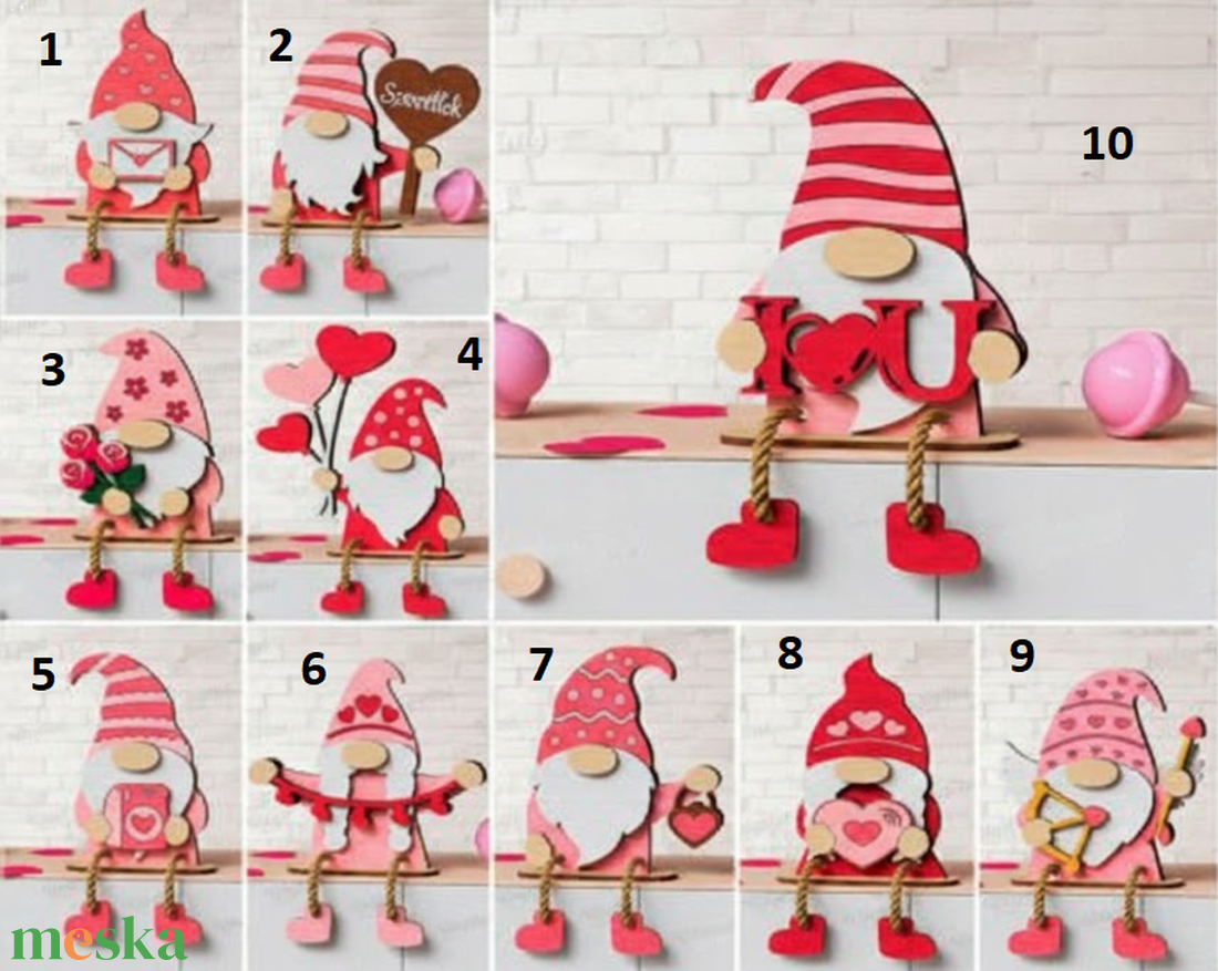 Cuki Valentin-napi manó - otthon & életmód - dekoráció - asztal és polc dekoráció - asztaldísz - Meska.hu