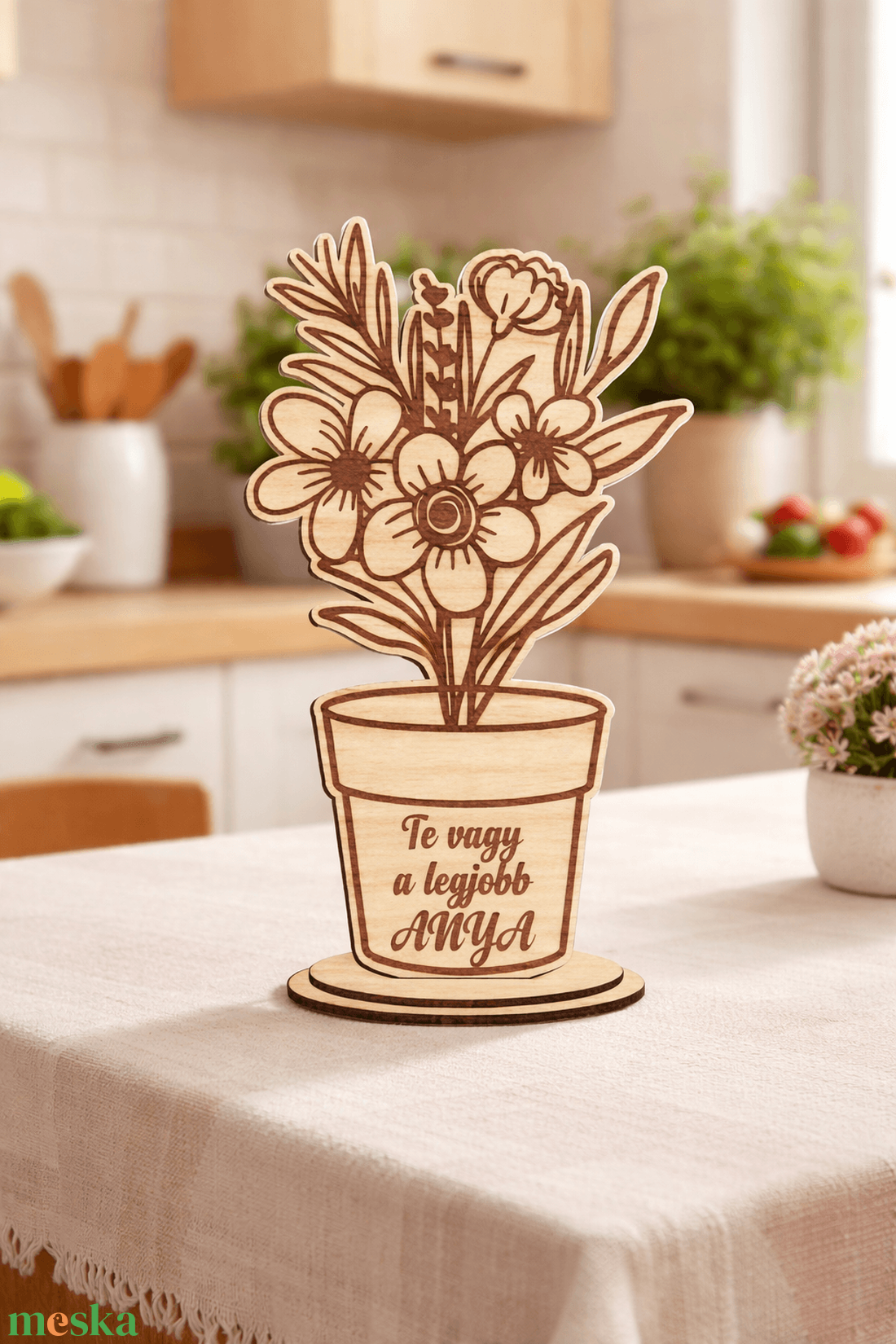 fa virágcsokor cserépben - Te vagy a legjobb ANYA - otthon & életmód - dekoráció - asztal és polc dekoráció - asztaldísz - Meska.hu