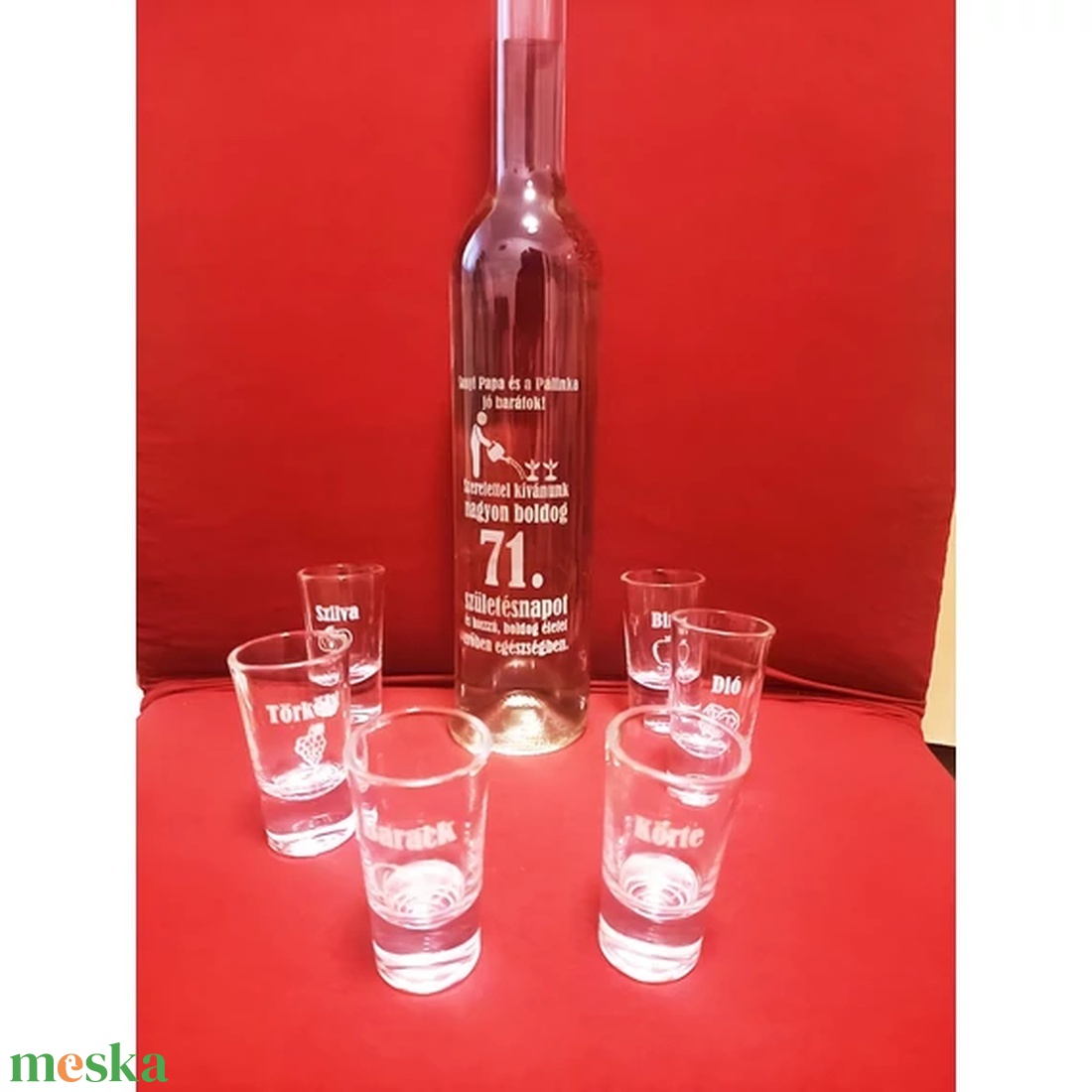 Gravírozott pálinkáskészlet - otthon & életmód - konyhafelszerelés, tálalás - tálalás - pálinkás poharak, szettek - Meska.hu