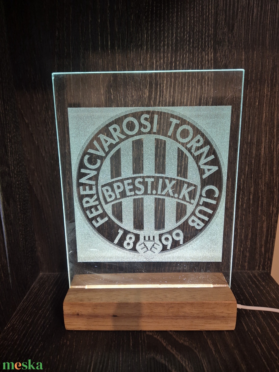 Ferencváros világító embléma - otthon & életmód - dekoráció - asztal és polc dekoráció - asztaldísz - Meska.hu